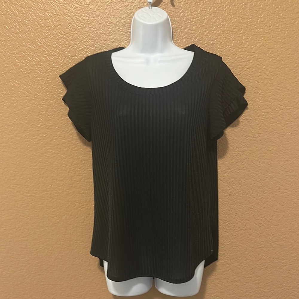Black Ribbed Women's Top